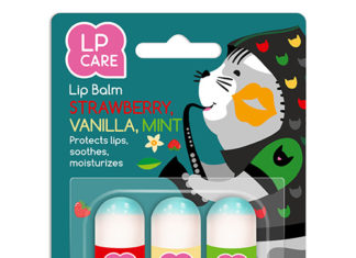 Бальзам для губ `LP CARE` (клубника, ваниль мята) 2,5×3 шт