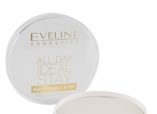 Пудра компактная для лица `EVELINE` ALL DAY IDEAL STAY матирующая бесцветная