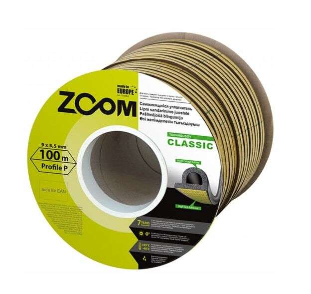 Уплотнитель ZOOM D черный классик 100(2*50)м
